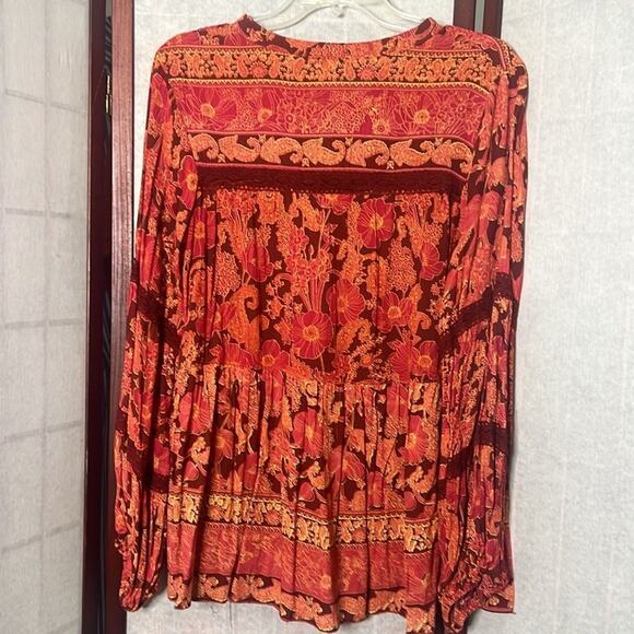 NOSTALGIA BOHO TASSEL BABYDOLL TOP‎ SIZE S - Picture 2 of 6